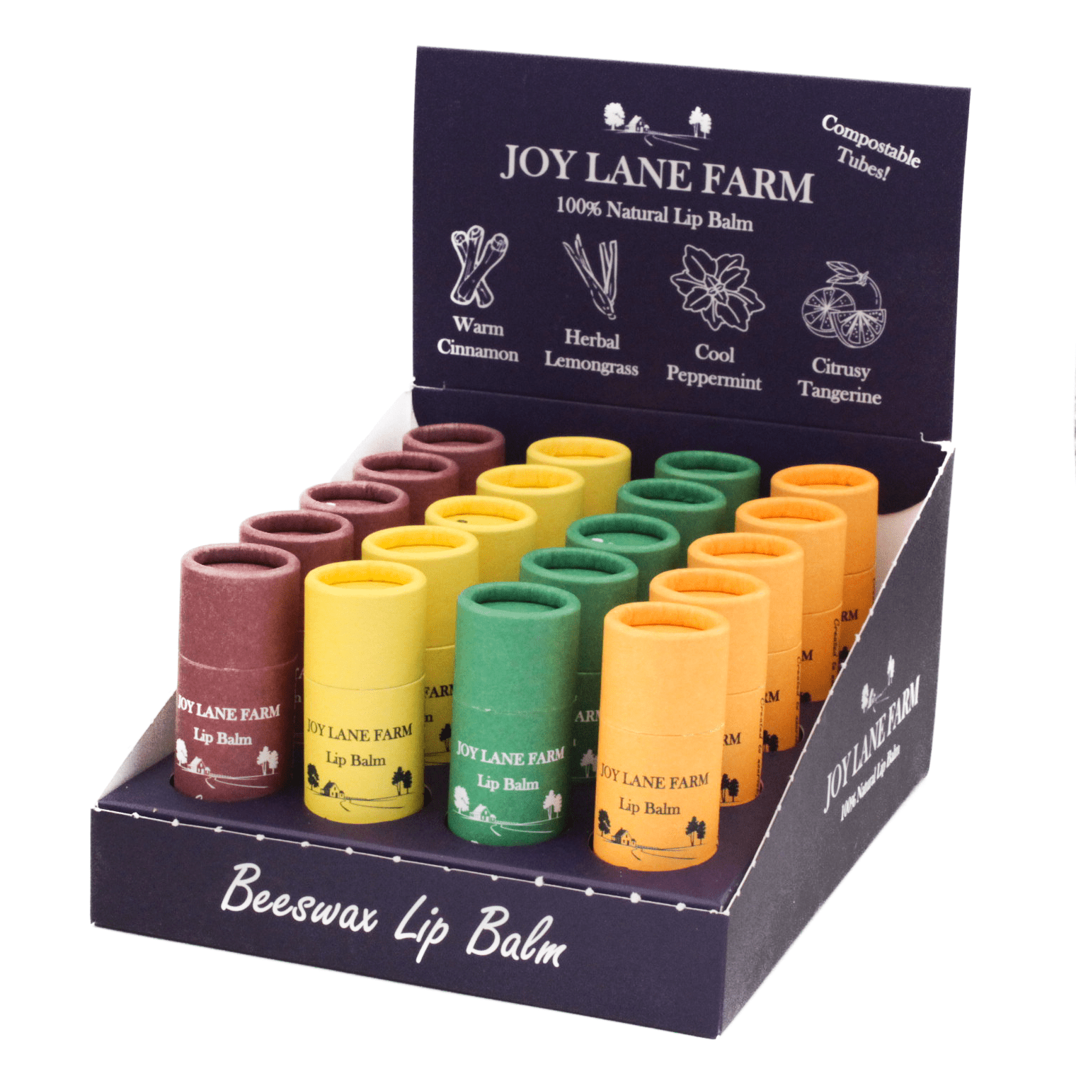 Compostable Lip Balm POS Display (20 Balms) – Joy Lane Farm