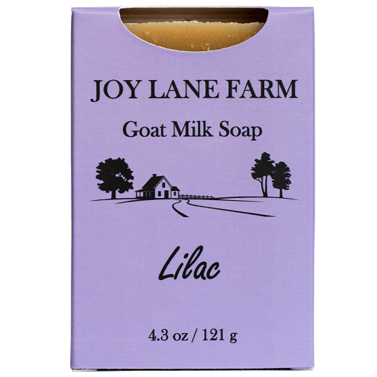 Lilac goat milk soap for eczema with the benefits of goat milk bar soap made in NH by Joy Lane Farm