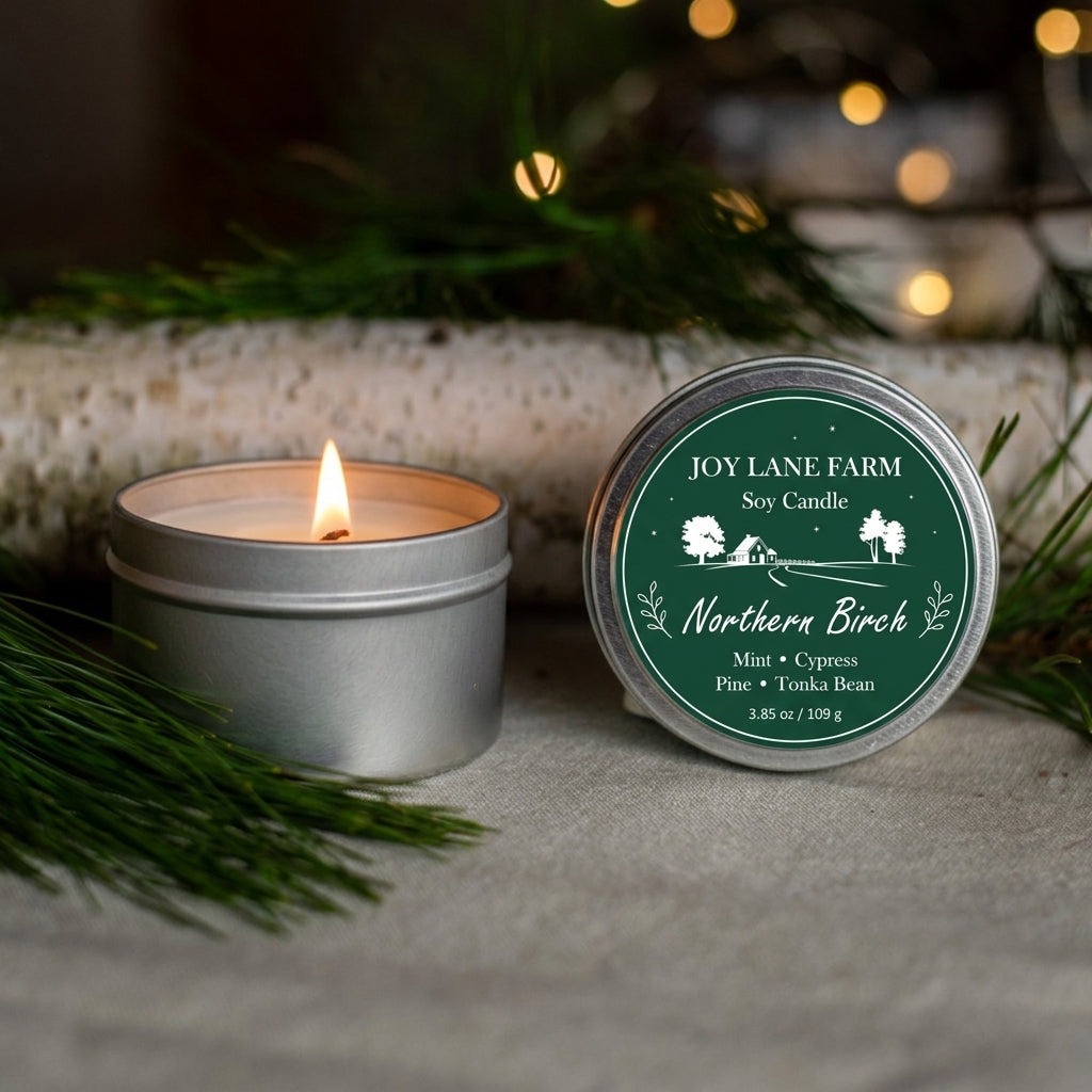 Northern Birch Holiday Tin Candle
